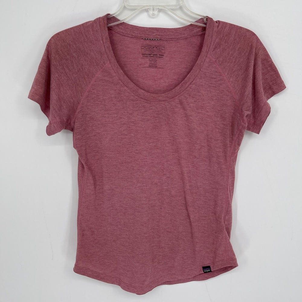 Patagonia Women's Pink Capilene Cool Trail Performance Hiking T-Shirt Size XS